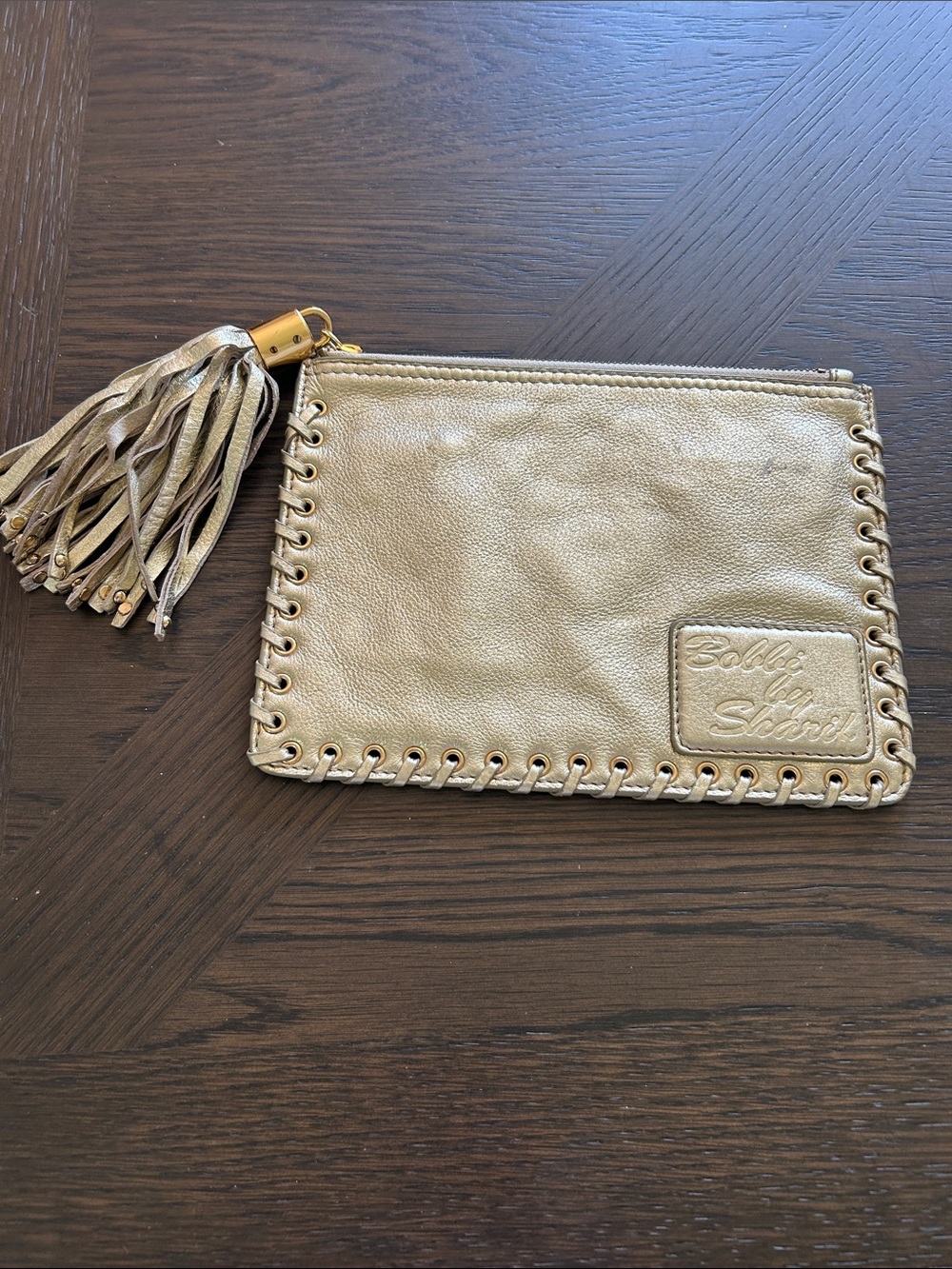Sharif Bobbi by Sharif Metallic Gold Tassel Clutch